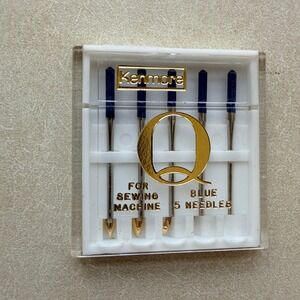 Kenmore Q Blue Sewing Machine Needles 5 Count Set with Case 90/14